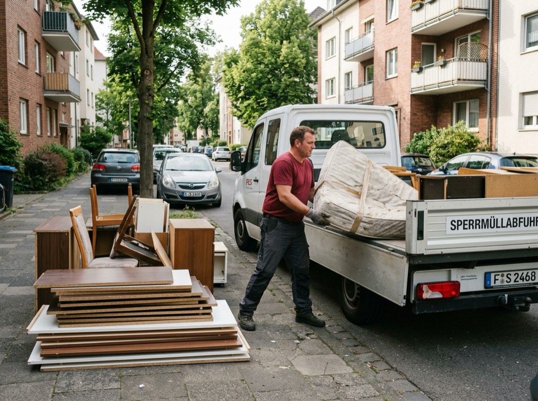 Verladen von Sperrmüll auf den Transporter
